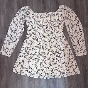 White Dress with Black Pattern